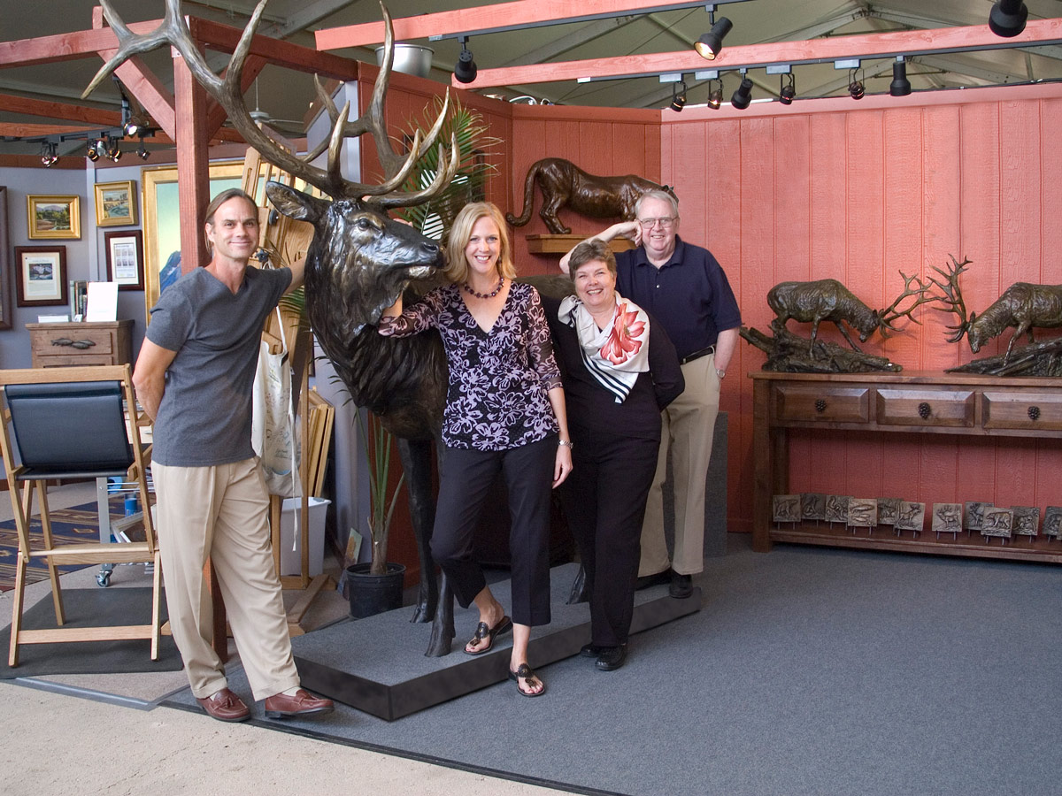 The family behind Celebration of Fine Art together in an artist’s studio