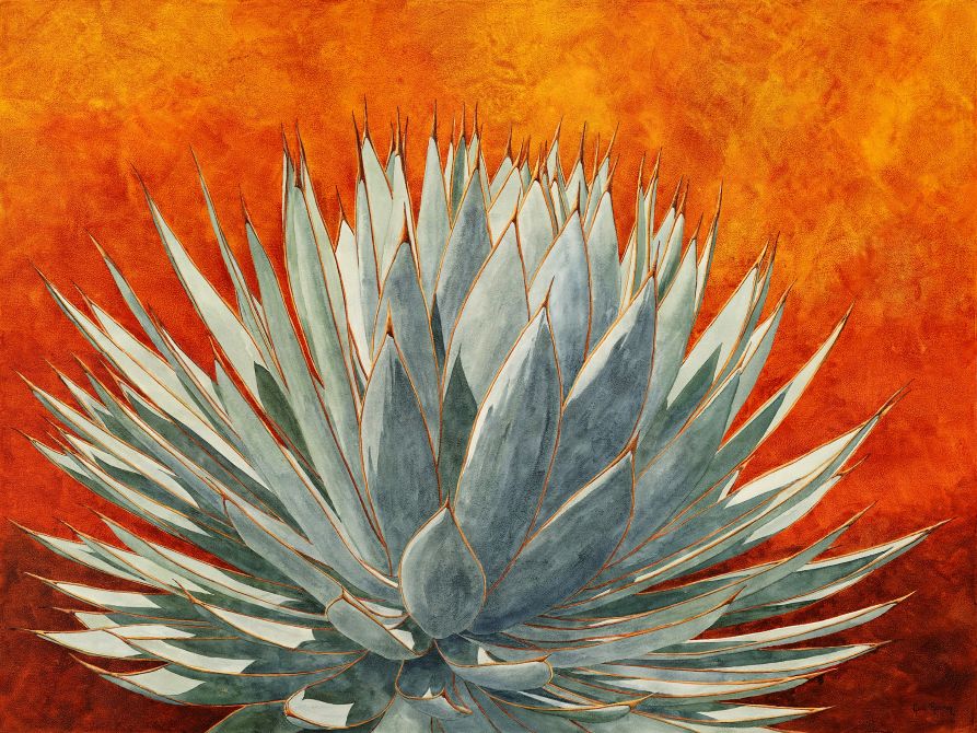 Agave Glow, a luminous green watercolor by Heidi Rosner